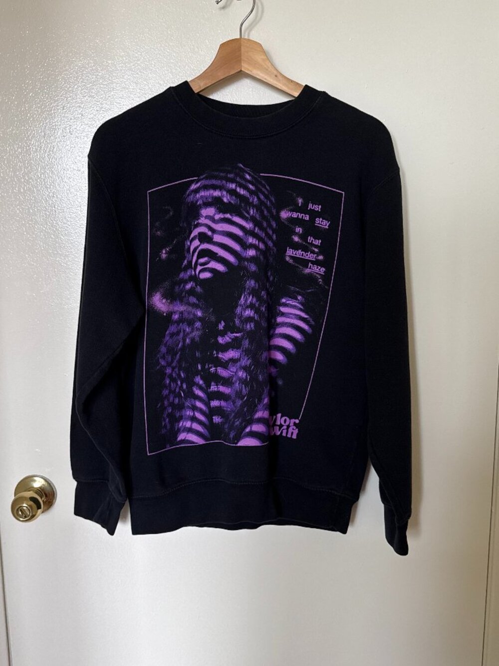 Taylor Swift Merch Midnights Lavender Haze Black Crewneck Sweatshirt S